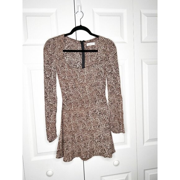 Flynn Skye Maiden Long Sleeve Square Neck Mini Dress Women's Size X-Small XS - Picture 1 of 8